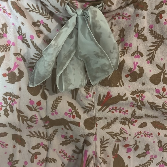 Boden Pink Cotton Holiday Winter Animal Print Pajama Pants Tie Waist Medium - Picture 3 of 8